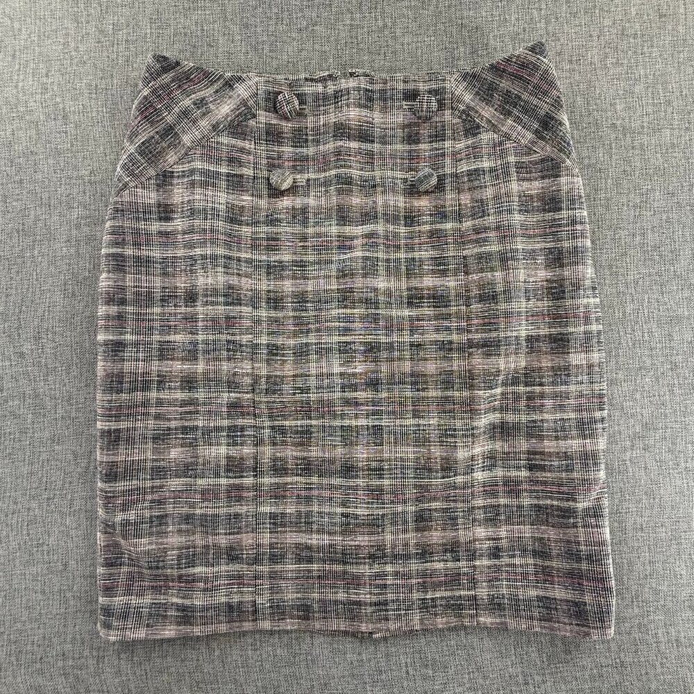 White House Black Market‎ Pencil Skirt Tweed Buttons Lined Business Work Wear 6P